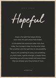 Hopeful Word of Intention Framed print A1 (59.4 x 84.1 cm) Wood frame Carbon paper