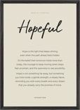 Hopeful Word of Intention Framed print A2 (42 x 59.4 cm) Black frame Linen paper