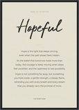 Hopeful Word of Intention Framed print A2 (42 x 59.4 cm) Black frame Linen paper