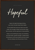 Hopeful Word of Intention Framed print A2 (42 x 59.4 cm) Dark wood frame Carbon paper