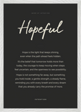 Hopeful Word of Intention Framed print A2 (42 x 59.4 cm) White frame Carbon paper