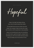 Hopeful Word of Intention Framed print A2 (42 x 59.4 cm) White frame Carbon paper