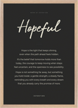 Hopeful Word of Intention Framed print A2 (42 x 59.4 cm) Wood frame Carbon paper
