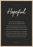 Hopeful Word of Intention Framed print A2 (42 x 59.4 cm) Wood frame Carbon paper