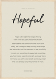 Hopeful Word of Intention Framed print A2 (42 x 59.4 cm) Wood frame Linen paper