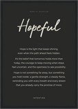 Hopeful Word of Intention Framed print A3 (29.7 x 42 cm) Black frame Carbon paper
