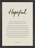 Hopeful Word of Intention Framed print A3 (29.7 x 42 cm) Black frame Linen paper