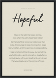Hopeful Word of Intention Framed print A3 (29.7 x 42 cm) Black frame Linen paper