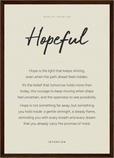 Hopeful Word of Intention Framed print A3 (29.7 x 42 cm) Dark wood frame Linen paper