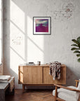 Indigo Sky Framed print 40x40 cm / 16x16″ Black frame in interior