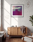 Indigo Sky Framed print 70x70 cm / 28x28″ Black frame in interior
