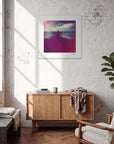 Indigo Sky Framed print 70x70 cm / 28x28″ White frame in interior