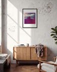 Indigo Sky Framed print 45x60 cm / 18x24″ Black frame in interior