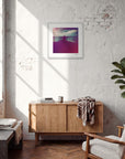 Indigo Sky Framed print 50x50 cm / 20x20″ White frame in interior