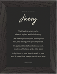 Jazzy Word of Intention Framed print 13x18 cm / 5x7″ Black frame Carbon paper