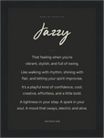 Jazzy Word of Intention Framed print 13x18 cm / 5x7″ Black frame Carbon paper
