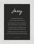 Jazzy Word of Intention Framed print 13x18 cm / 5x7″ White frame Carbon paper