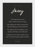 Jazzy Word of Intention Framed print 13x18 cm / 5x7″ White frame Carbon paper