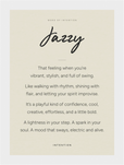 Jazzy Word of Intention Framed print 13x18 cm / 5x7″ White frame Linen paper