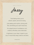 Jazzy Word of Intention Framed print 13x18 cm / 5x7″ Wood frame Linen paper
