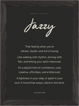 Jazzy Word of Intention Framed print 21x29.7 cm / 8x12" Black frame Carbon paper