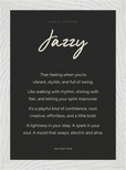 Jazzy Word of Intention Framed print 21x29.7 cm / 8x12" White frame Carbon paper
