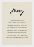 Jazzy Word of Intention Framed print 21x29.7 cm / 8x12" White frame Linen paper
