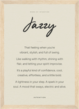 Jazzy Word of Intention Framed print 21x29.7 cm / 8x12" Wood frame Linen paper