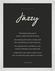 Jazzy Word of Intention Framed print 30x40 cm / 12x16″ White frame Carbon paper