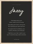 Jazzy Word of Intention Framed print 30x40 cm / 12x16″ Wood frame Carbon paper
