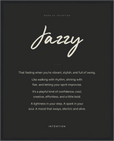 Jazzy Word of Intention Framed print 40x50 cm / 16x20″ Black frame Carbon paper