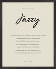 Jazzy Word of Intention Framed print 40x50 cm / 16x20″ Black frame Linen paper