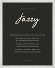 Jazzy Word of Intention Framed print 40x50 cm / 16x20″ White frame Carbon paper