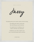 Jazzy Word of Intention Framed print 40x50 cm / 16x20″ White frame Linen paper