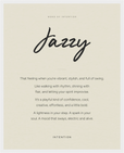 Jazzy Word of Intention Framed print 40x50 cm / 16x20″ White frame Linen paper