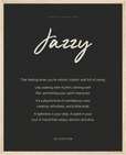 Jazzy Word of Intention Framed print 40x50 cm / 16x20″ Wood frame Carbon paper