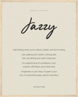 Jazzy Word of Intention Framed print 40x50 cm / 16x20″ Wood frame Linen paper