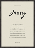 Jazzy Word of Intention Framed print 50x70 cm / 20x28″ Black frame Linen paper