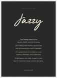 Jazzy Word of Intention Framed print 50x70 cm / 20x28″ White frame Carbon paper