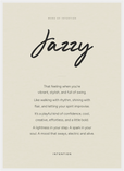Jazzy Word of Intention Framed print 50x70 cm / 20x28″ White frame Linen paper