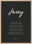 Jazzy Word of Intention Framed print 50x70 cm / 20x28″ Wood frame Carbon paper