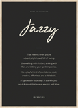 Jazzy Word of Intention Framed print 50x70 cm / 20x28″ Wood frame Carbon paper