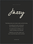 Jazzy Word of Intention Framed print 60x80 cm / 24x32″ Black frame Carbon paper