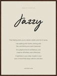 Jazzy Word of Intention Framed print 60x80 cm / 24x32″ Dark wood frame Linen paper