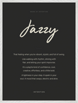 Jazzy Word of Intention Framed print 60x80 cm / 24x32″ White frame Carbon paper