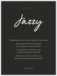 Jazzy Word of Intention Framed print 60x80 cm / 24x32″ White frame Carbon paper