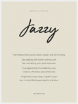 Jazzy Word of Intention Framed print 60x80 cm / 24x32″ White frame Linen paper