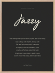 Jazzy Word of Intention Framed print 60x80 cm / 24x32″ Wood frame Carbon paper