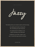Jazzy Word of Intention Framed print 60x80 cm / 24x32″ Wood frame Carbon paper