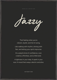 Jazzy Word of Intention Framed print 70x100 cm / 28x40″ Black frame Carbon paper